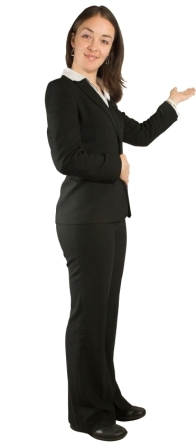 woman indicating with arm